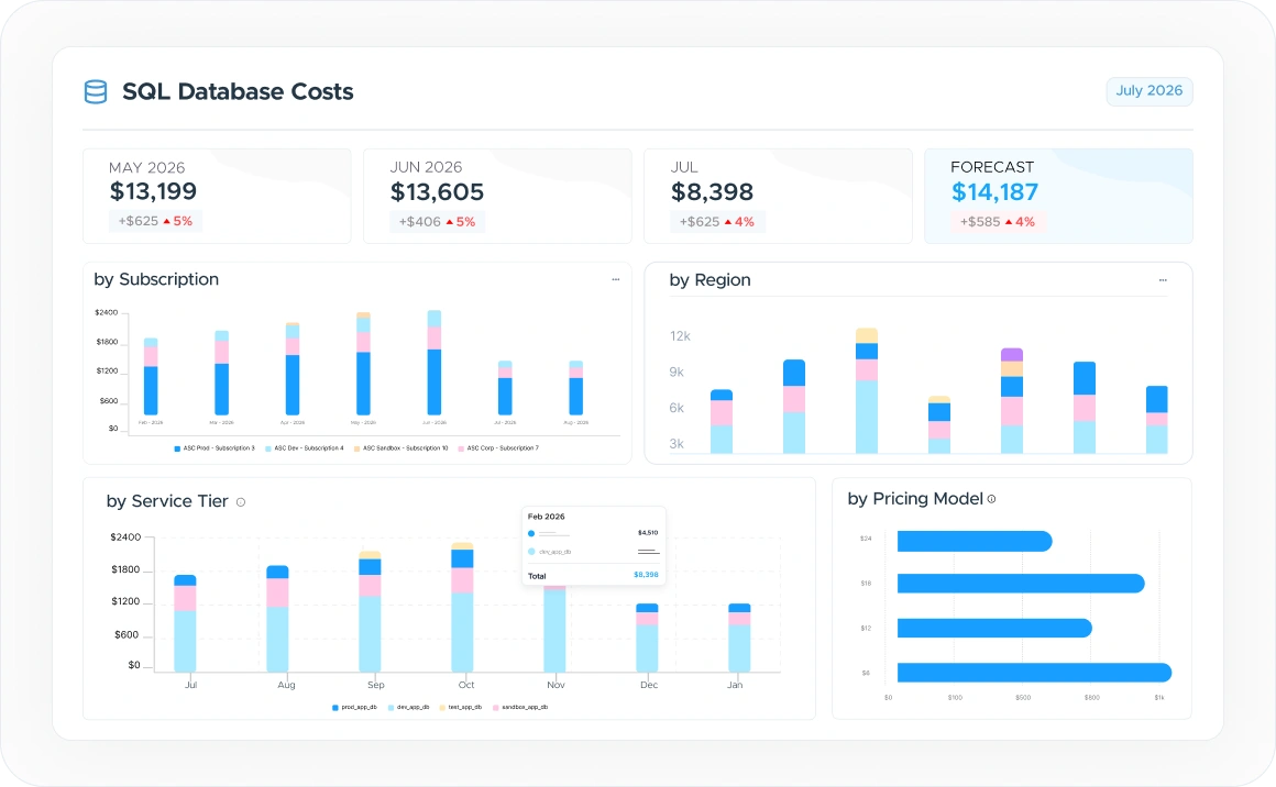 Service-Specific Cost Dashboards