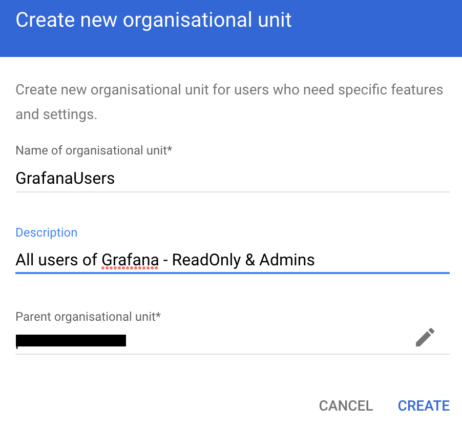 Create an Organizational Unit (OU)