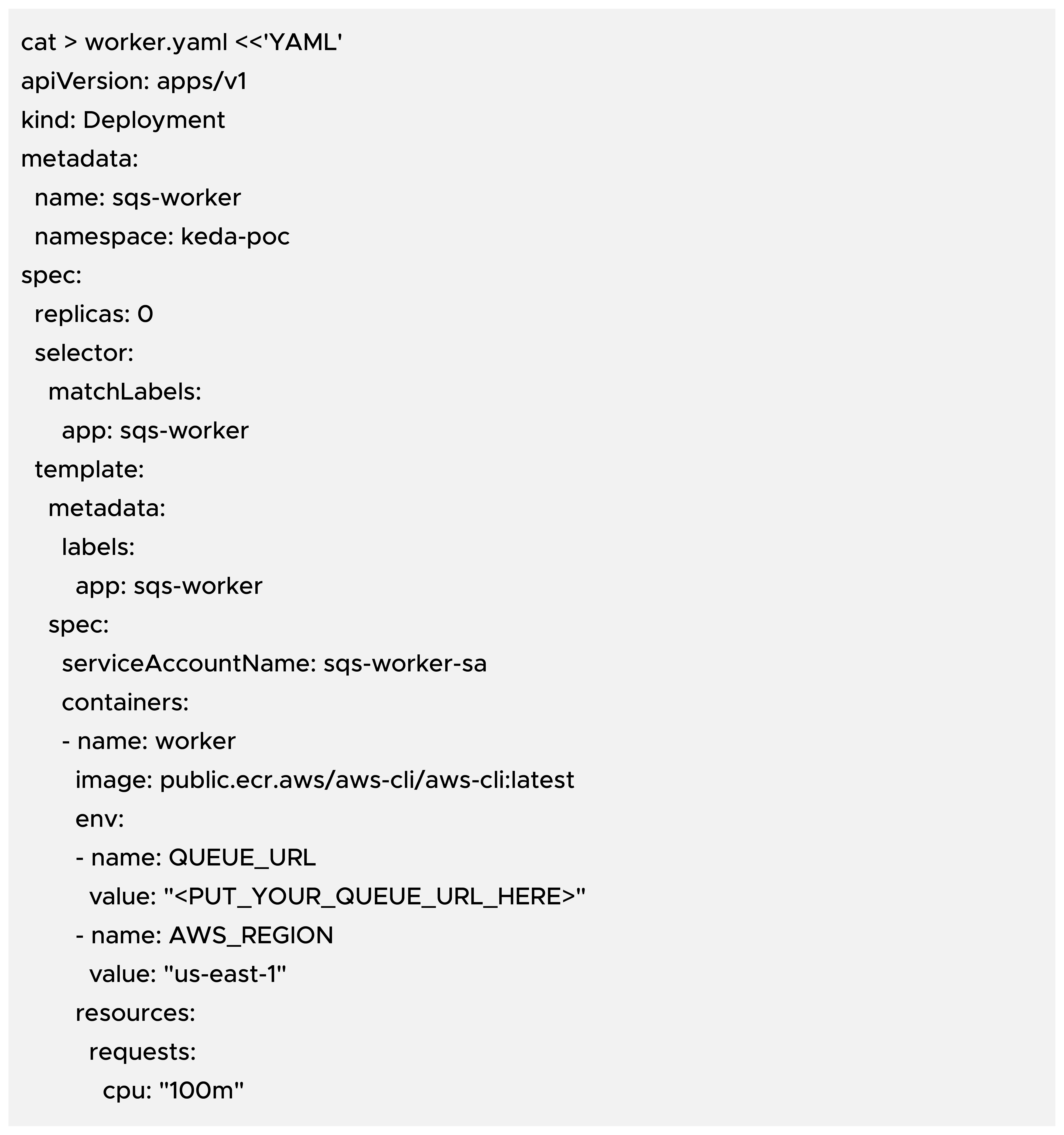 Deploy the SQS worker Deployment