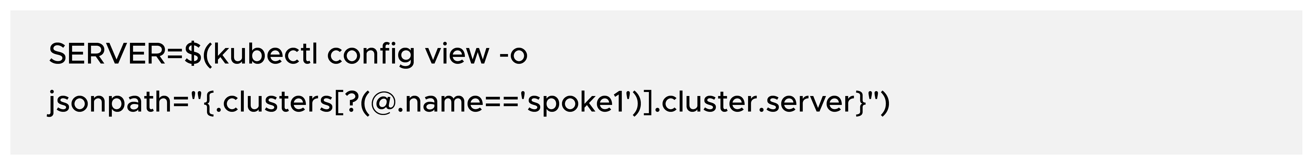 Get the spoke cluster API server endpoint: