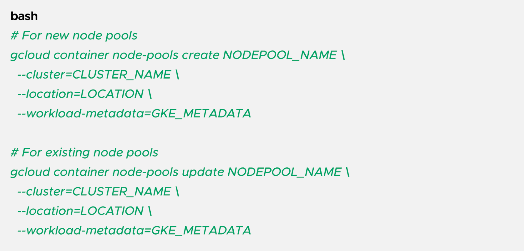 Enable on node pools (new or existing)