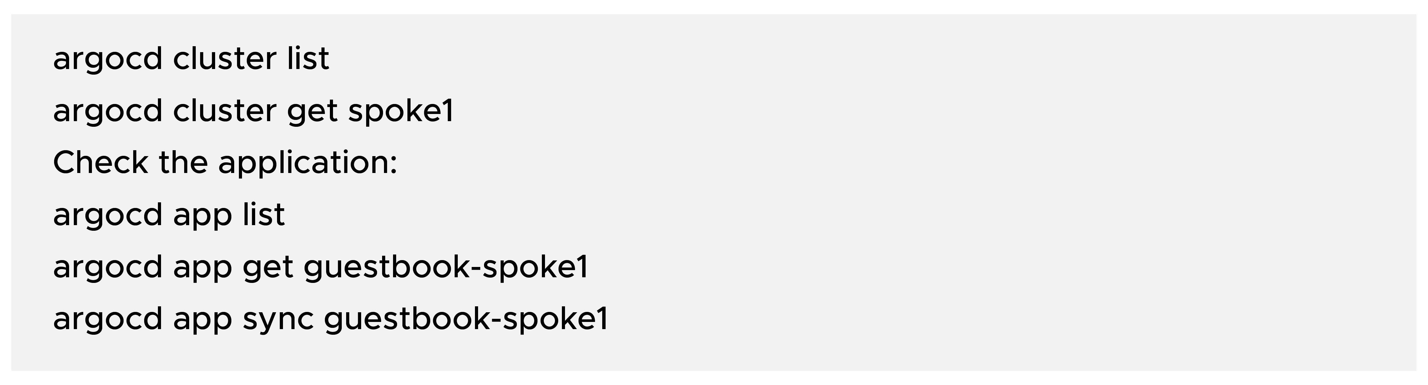 From the ArgoCD hub side, you can verify cluster and app status.