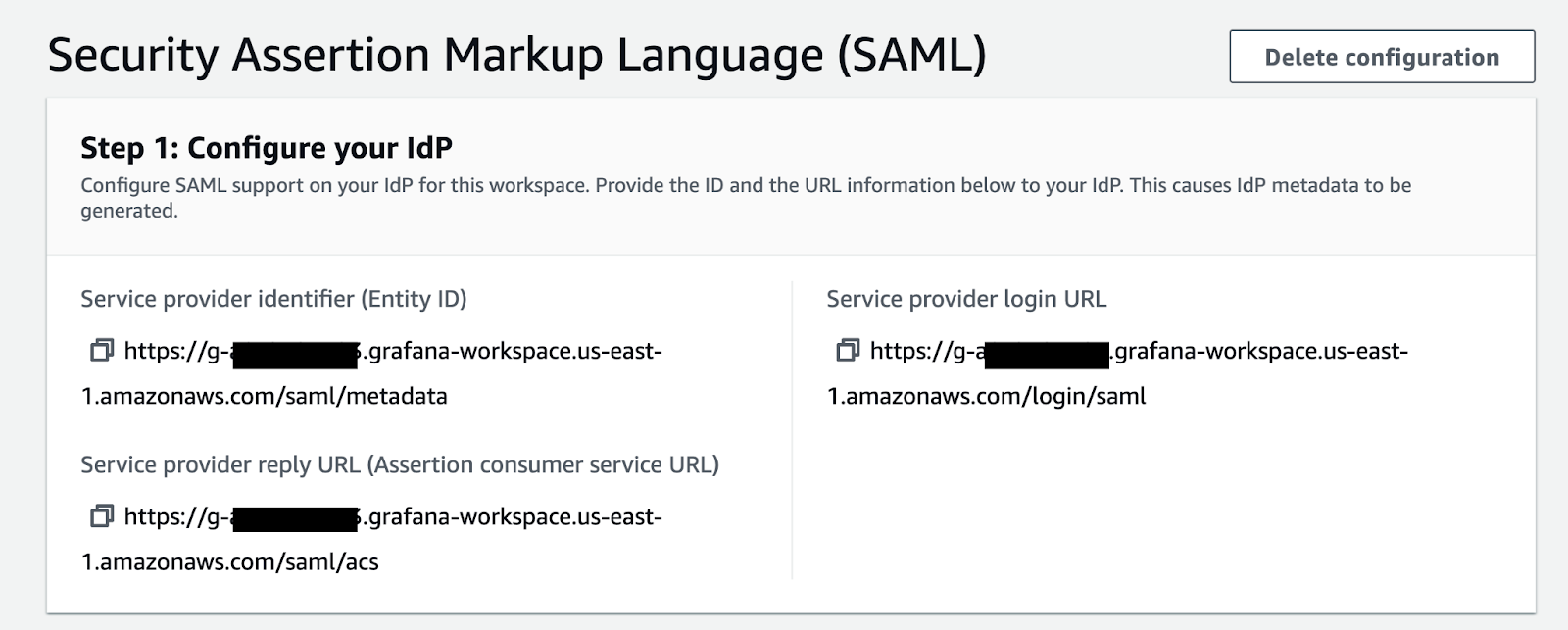 Configure SAML in Amazon Managed Grafana