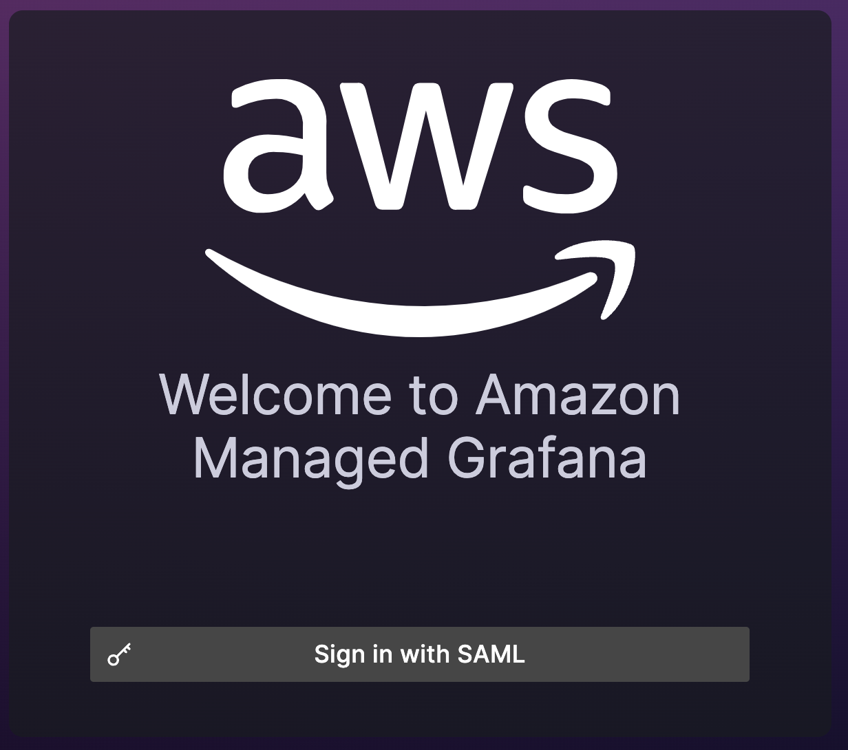 Sign in to Amazon Managed Grafana