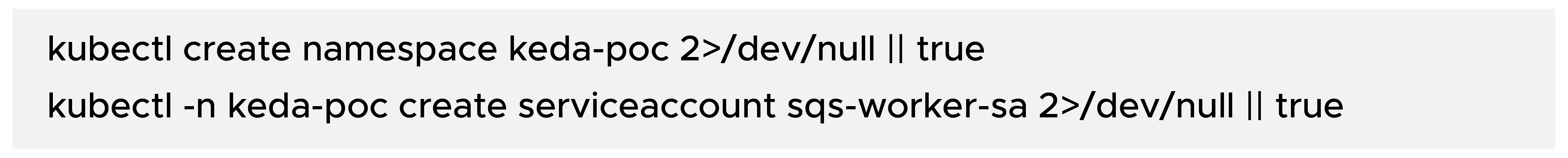create application namespace and service account
