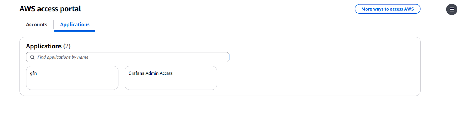 AWS Access Portal Grafana screenshot