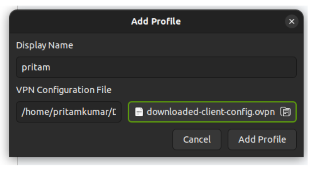 Option to add profile