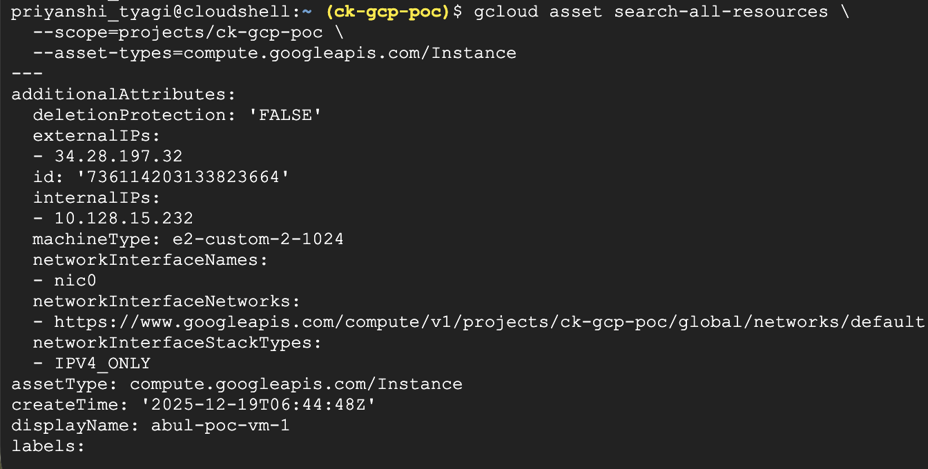 Searching Compute Engine Instances through terminal