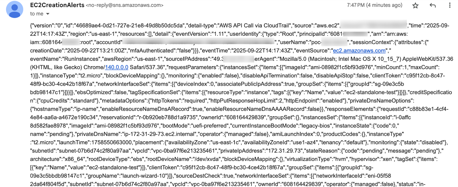 SNS confirmation mail