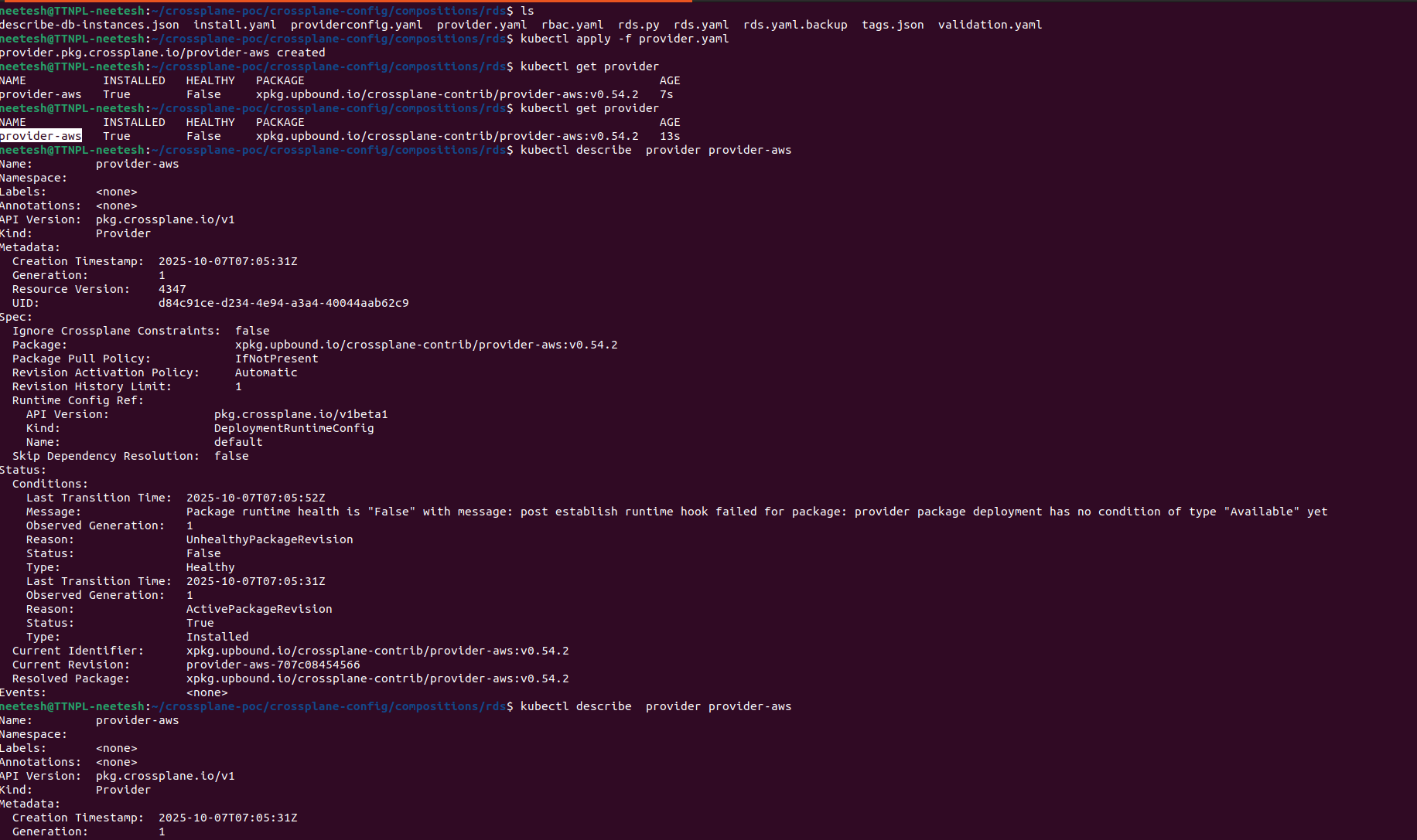 kubectl apply terminal