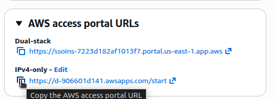 AWS access portal URLs