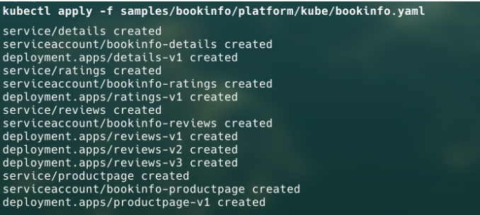 Code snippet to install istio