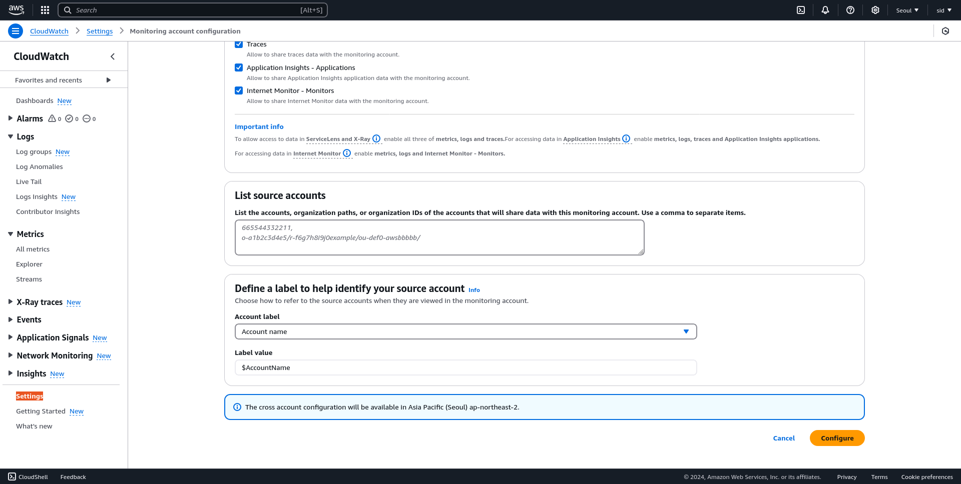 Centralized Monitoring in AWS using Cloudwatch: