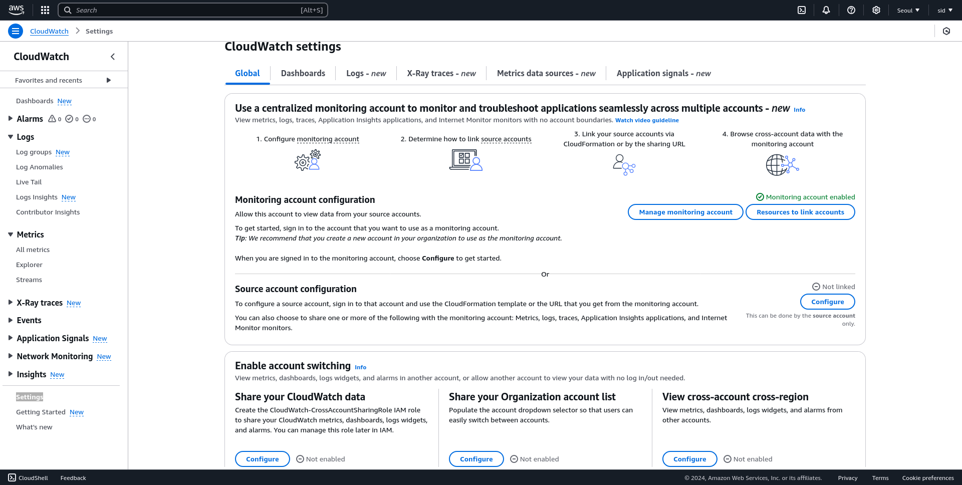 Centralized Monitoring in AWS using Cloudwatch: