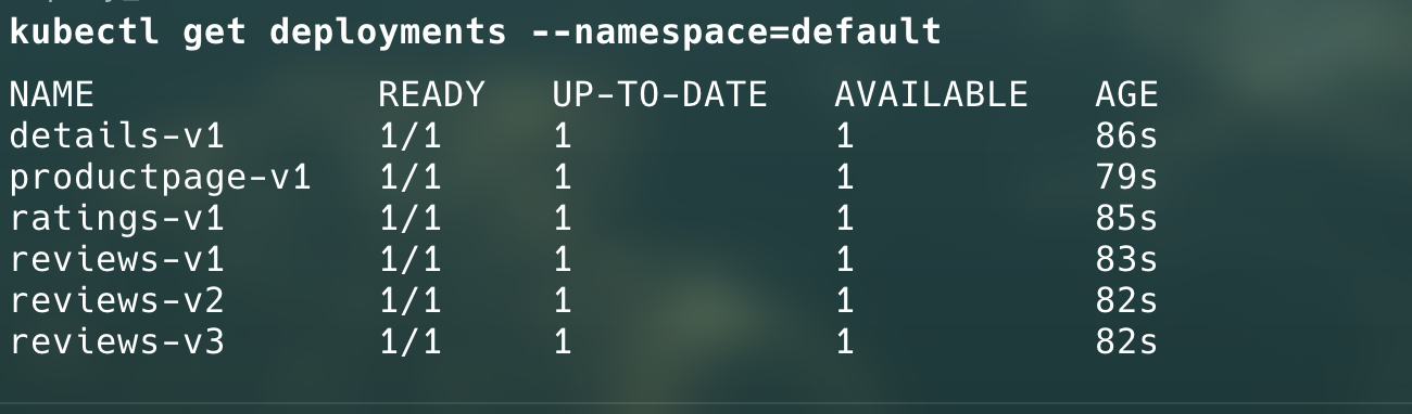 Code snippet kubectl