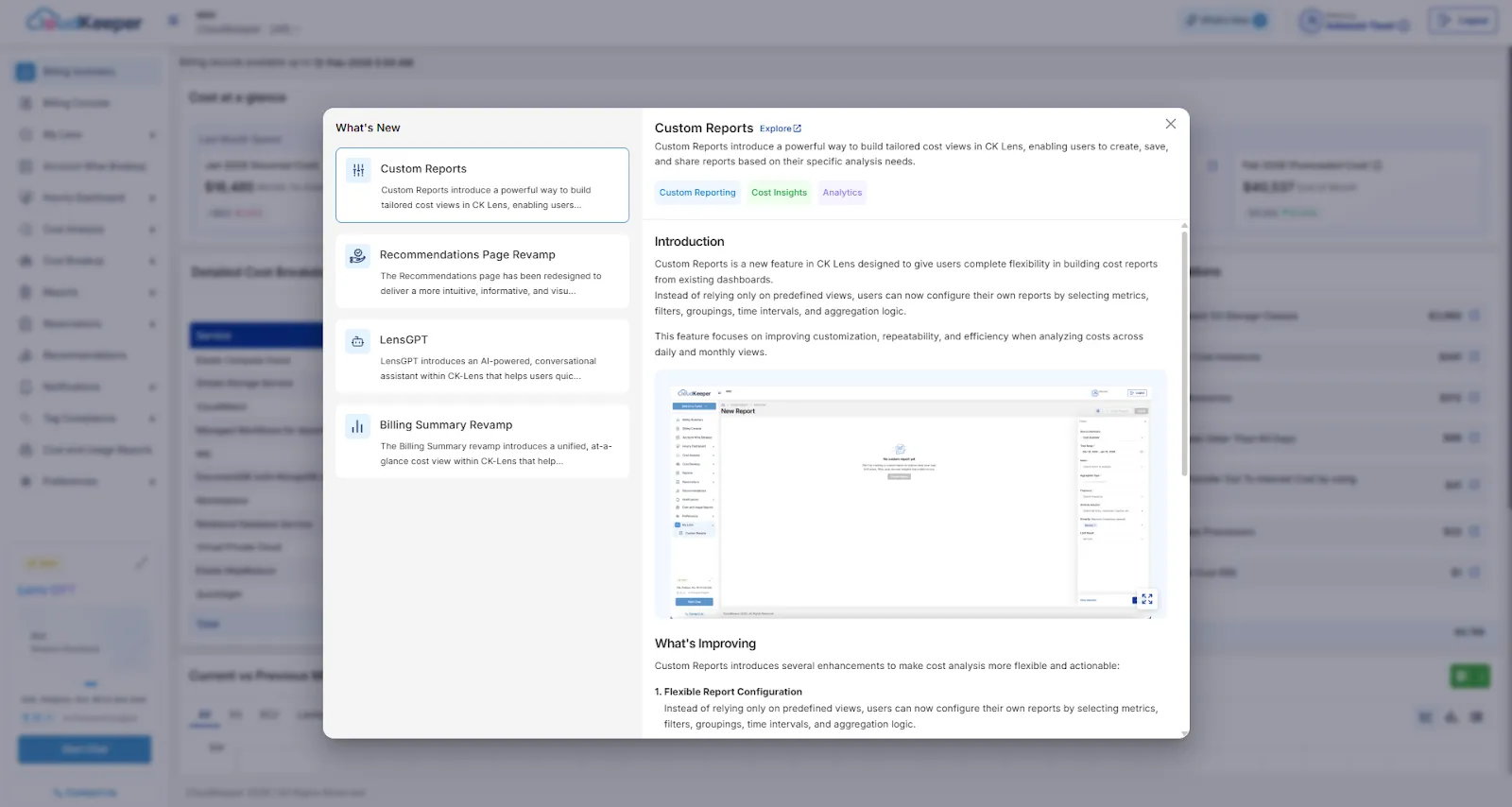 What’s New Section in Lens - AWS & GCP