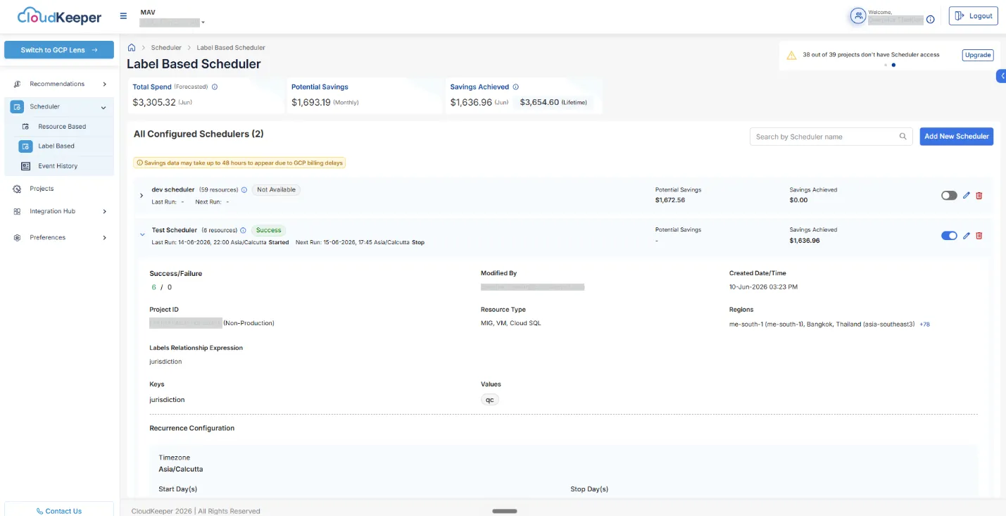 Label-Based Scheduler (CloudKeeper Tuner - GCP)