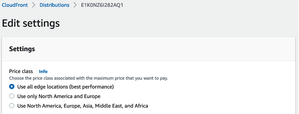 Figure 2: CloudFront price class options
