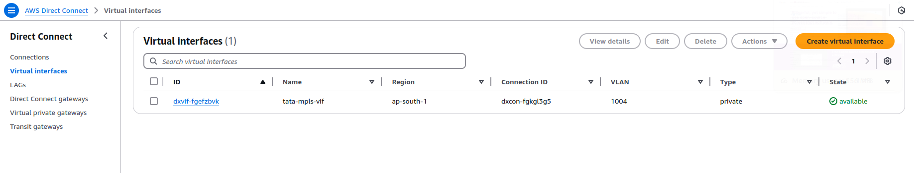 Optionally, specify IP addresses for BGP peering (AWS provides default IPs if left blank).