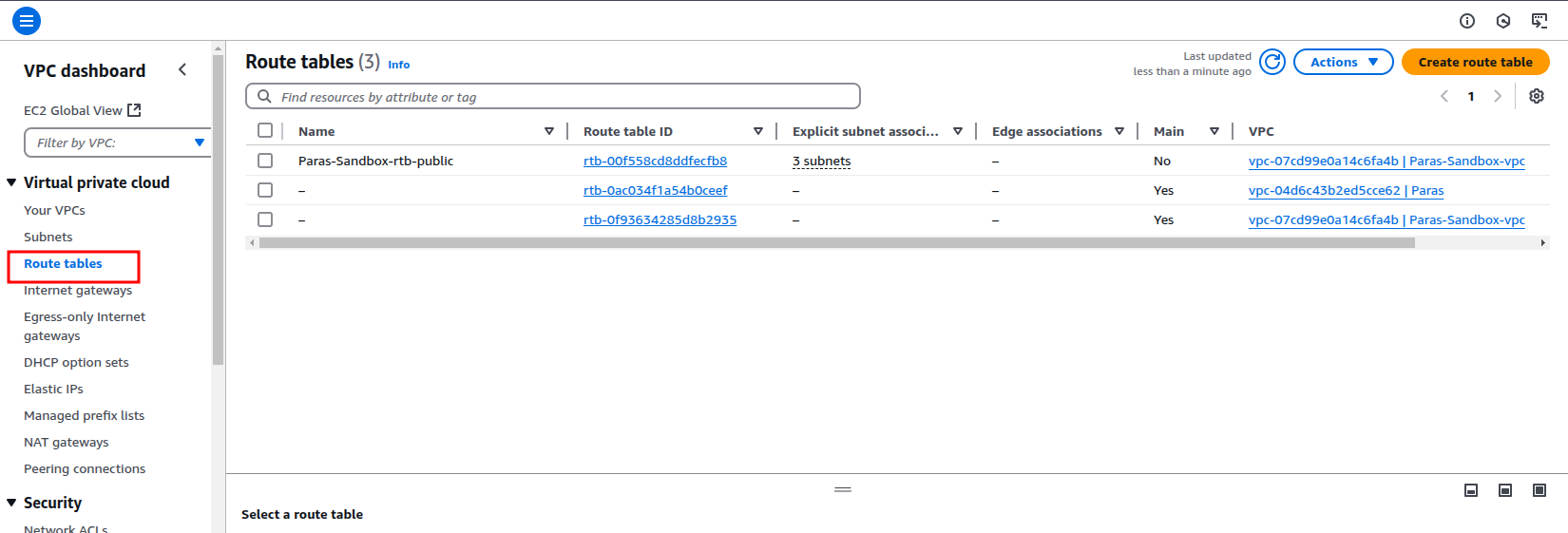 Access Your AWS VPC Route Table
